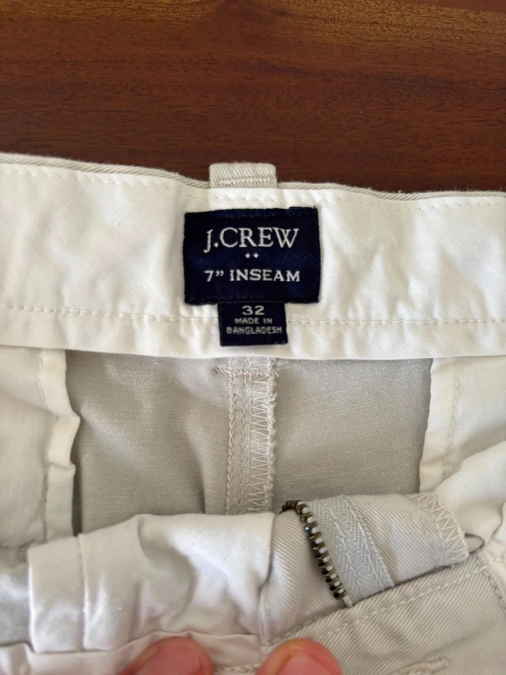 J. Crew Men's Beige Flat-Front Chino Shorts
